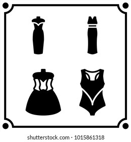 woman clothes set icon vector