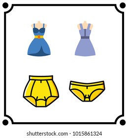 woman clothes set icon vector