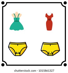 woman clothes set icon vector