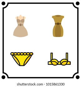 woman clothes set icon vector