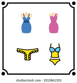 woman clothes set icon vector