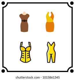 woman clothes set icon vector
