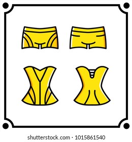 woman clothes set icon vector
