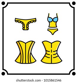 woman clothes set icon vector