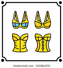 woman clothes set icon vector