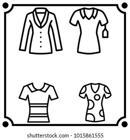 woman clothes set icon vector