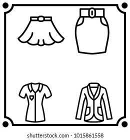 woman clothes set icon vector