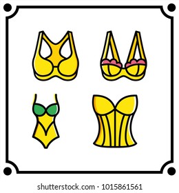 woman clothes set icon vector