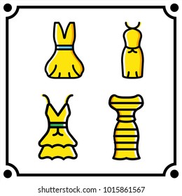 woman clothes set icon vector