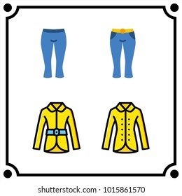 woman clothes set icon vector