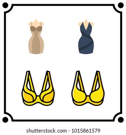 woman clothes set icon vector