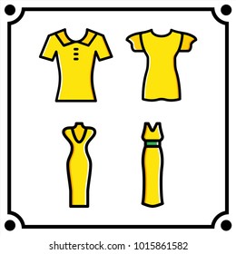 woman clothes set icon vector