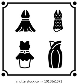 woman clothes set icon vector