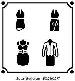 woman clothes set icon vector