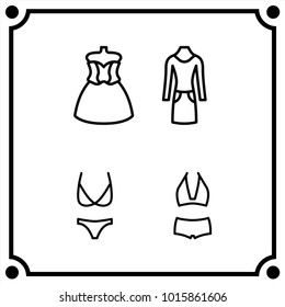 woman clothes set icon vector