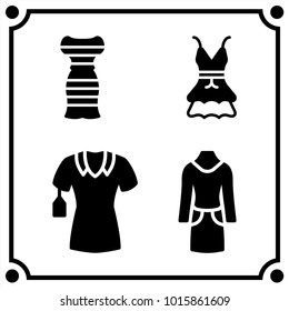 woman clothes set icon vector
