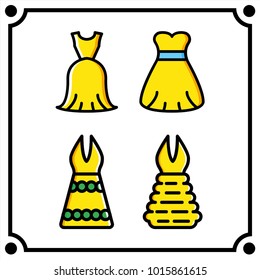 woman clothes set icon vector