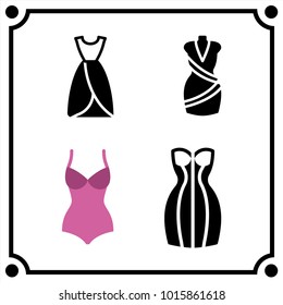 woman clothes set icon vector