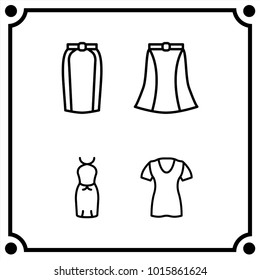 woman clothes set icon vector