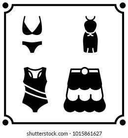 woman clothes set icon vector