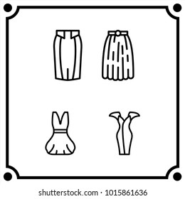 woman clothes set icon vector
