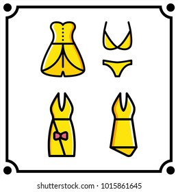 woman clothes set icon vector