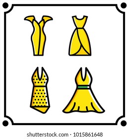 woman clothes set icon vector