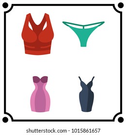 woman clothes set icon vector