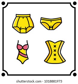 woman clothes set icon vector