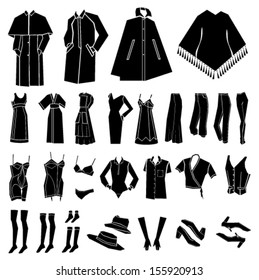 woman clothes, shoes and accessories vector