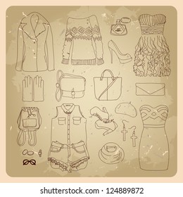 woman clothes sketches fashion clothes and accessories