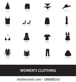 woman clothing icons eps10