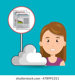woman cloud connection apps