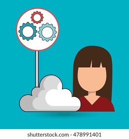 woman cloud connection apps
