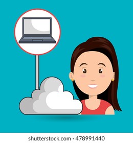 woman cloud connection apps