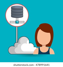 woman cloud connection apps