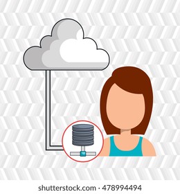 woman cloud connection apps