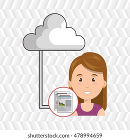 woman cloud connection apps