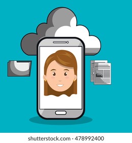 woman cloud smartphone apps