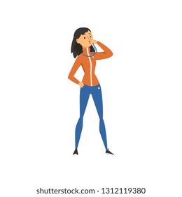 Woman Coach Character in Sports Uniform with Whistle Vector Illustration