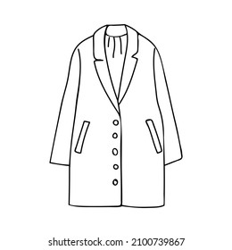 Woman coat doodle illustration in vector. Hand drawn coat vector illustration