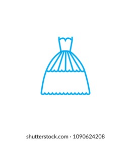 Woman coat vector thin line stroke icon. Woman coat outline illustration, linear sign, symbol concept.