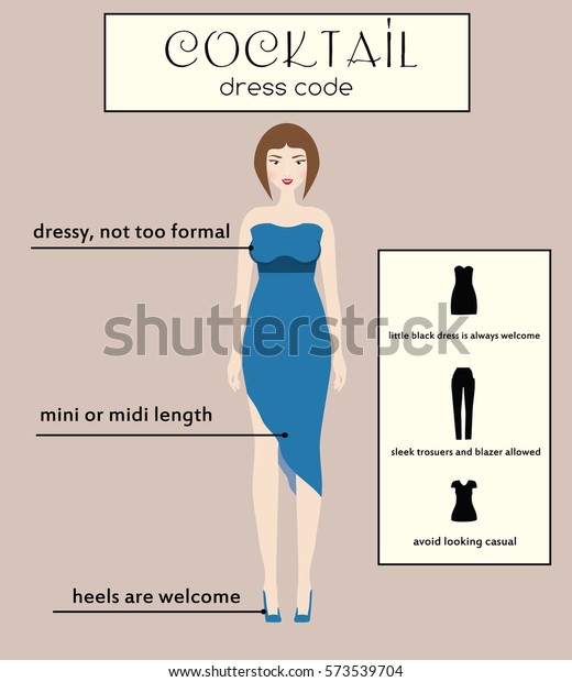 Woman Cocktail Dress Code Infographic Female Stock Vector (Royalty Free ...