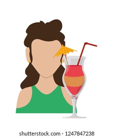 woman with cocktail icon