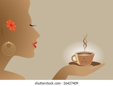 woman and coffee