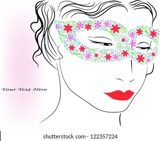woman in colorful mask