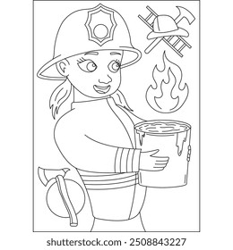 woman coloring book page for kids and adults creative coloring mindful relaxation activity