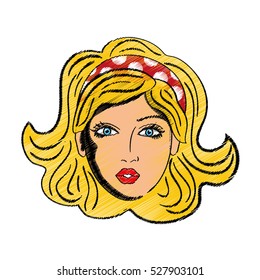 Woman comic face icon vector illustration graphic design