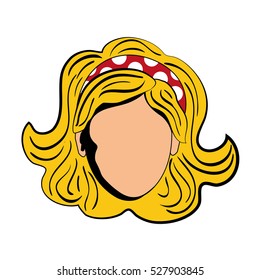 Woman comic face icon vector illustration graphic design
