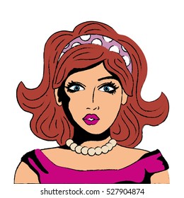 Woman comic face icon vector illustration graphic design